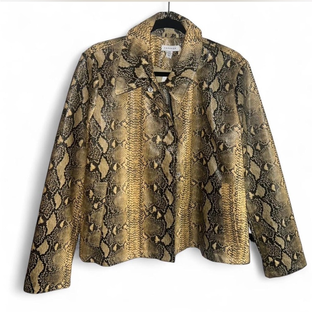 NWT TOPSHOP SNAKESKIN FAUX LEATHER JACKET